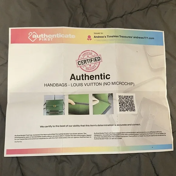 Louis Vuitton Green Crossbody Bag with Gold Clasp. Comes with COA. PRE-OWNED. - Picture 8 of 12